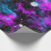 パープル宇宙銀河系コズミック宇宙スター ラッピングペーパー (角)