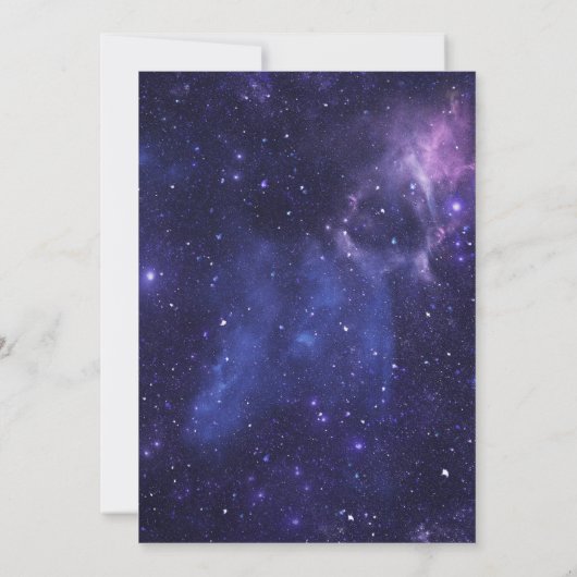 パープル宇宙銀河系招待状 招待状 (裏面)