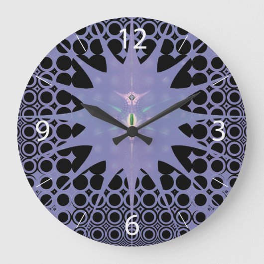 パープル宇宙 ラージ壁時計 (正面)