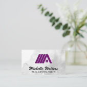 パープル実在エステートロゴ 名刺 (スタンド正面)