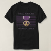 パープル実在ハートヒーロー衣服パープルアメリカ軍隊 Tシャツ (デザイン正面)