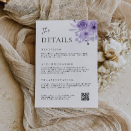 パープル封入カード-詳細テンプレート 招待状