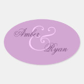 パープル封筒用シール結婚ズ 楕円形シール (正面)