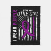 パープル小さな女の子ドーターてんかん認識度アメ フリースブランケット (正面)