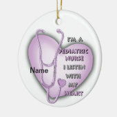 パープル小児ナースカスタムナースオーナメント セラミックオーナメント (左)