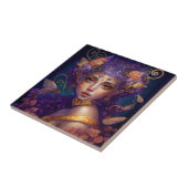 パープル小妖精や小人フェアリーファンタジーアート タイル (側面)