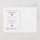 パープル州のテキサス州ファミリー懇親会はがき ポストカード (裏面)