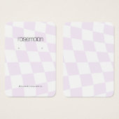 パープル市松模様にアイヤリングディスプレイカード (正面&裏面)