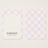 パープル市松模様にアイヤリングディスプレイカード (正面&裏面)