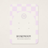 パープル市松模様にアイヤリングディスプレイカード (正面)