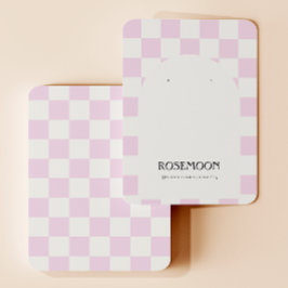 パープル市松模様にアイヤリングディスプレイカード