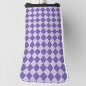 パープル市松模様にダイヤモンドパターン ゴルフヘッドカバー (回転90)