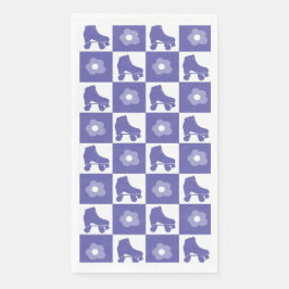 パープル市松模様にローラダービースケート