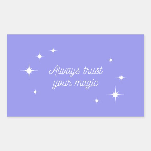 パープル常にあなたの魔法ランドスケープ楕円ラップを信頼 長方形シール (正面)