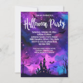パープル幽霊のよく出るハウスインクハローウィンパーティ 招待状 (正面)