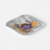 パープル幽霊のよく出る格言ハウスウィズ幽霊こうもり&キャッツ ペーパープレート (傾斜あり)