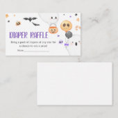 パープル幽霊ハロウィーンリトルブオムツラッフル エンクロージャーカード (正面/裏面)