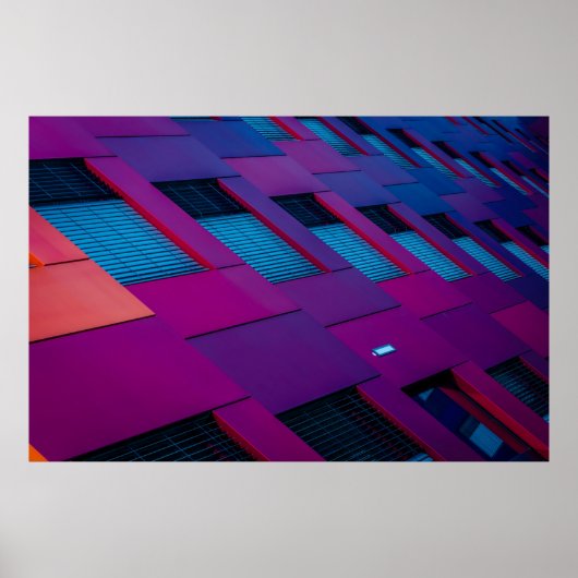 パープル建物の下面図 ポスター (正面)