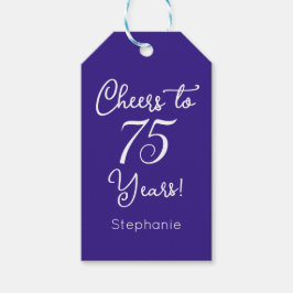 パープル応援75年75誕生日 ギフトタグ