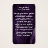 パープル悔やみや弔慰写真追悼式祈りの言葉カード (裏面)