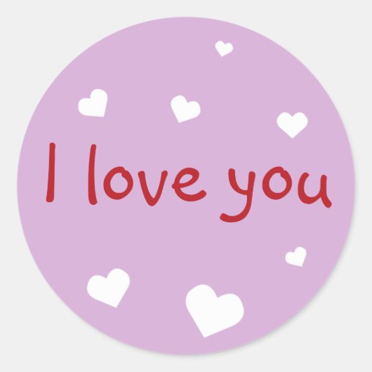 パープル愛あなたバレンタインデーカスタムのパーティーの好意 ラウンドシール (正面)