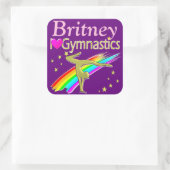 パープル愛の体操のステッパーソナライズされたカー スクエアシール (バッグ)