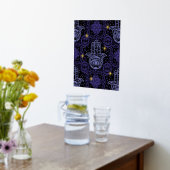 パープル感じルックハンサハンドwithスター 箔ポスター (レイダウン (キッチン))