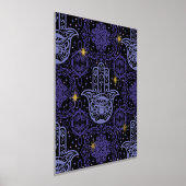 パープル感じルックハンサハンドwithスター 箔ポスター (レイダウン)