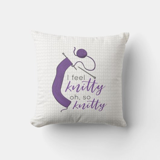 パープル感じ・イニット、オ・ソ・ニット クッション (正面)