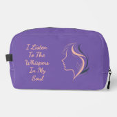 パープル感動的トラベルバッグ聞 – マイソウルへ ドップキット (正面)