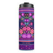 パープル感動的フローラかわいらし勝利引用文 タンブラー (正面)