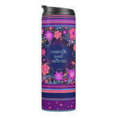 パープル感動的フローラかわいらし勝利引用文 タンブラー (回転右)
