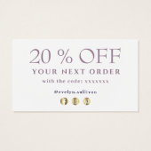 パープル感謝していオパール割引カード (裏面)