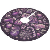 パープル懸命パステルスケッチクリスマスモティフ ブラッシュドポリエステルツリースカート (アングル)