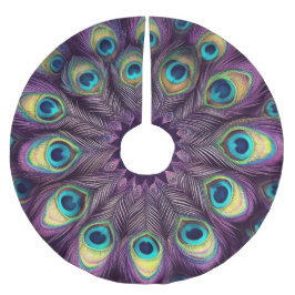 パープル懸命パステルズスケッチピーコックフェザー ブラッシュドポリエステルツリースカート