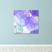 パープル抽象デザイン キャンバスプリント (インサイチュ (ウッドフロア))