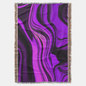 パープル抽象デザイン スローブランケット (正面縦)