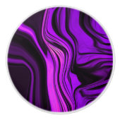 パープル抽象デザイン セラミックノブ (正面)