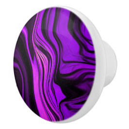 パープル抽象デザイン セラミックノブ