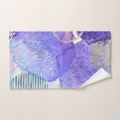 パープル抽象デザイン バスタオルセット (ハンドタオル)