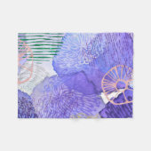 パープル抽象デザイン フリースブランケット (正面(横))