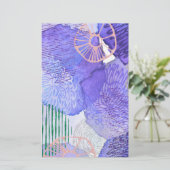 パープル抽象デザイン 便箋 (スタンド正面)