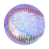 パープル抽象デザイン 野球ボール (正面左)