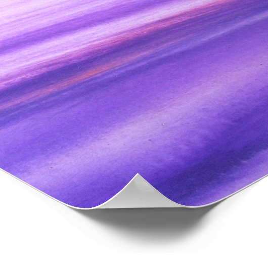 パープル抽象芸術おもしろい水色ファッショナブルユニーク ポスター (角)