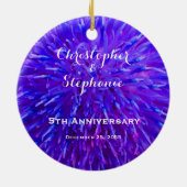 パープル抽象芸術アニバーサリークリスマスオーナメント セラミックオーナメント (裏面)