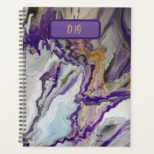 パープル抽象芸術アートプランナー プランナー手帳 (正面)