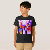 パープル抽象芸術アート108 Tシャツ (正面フル)