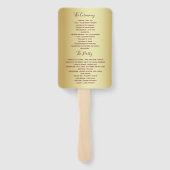 パープル抽象芸術アート&ゴールドフォイル結婚式 プログラム ハンドファン (裏面)