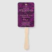 パープル抽象芸術アート&ゴールドフォイル結婚式 プログラム ハンドファン (正面)