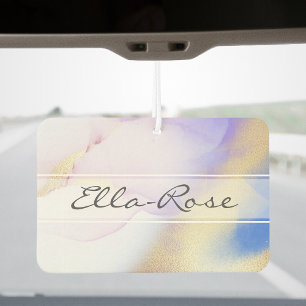 パープル抽象芸術インクラグジュアリー金ゴールド名前をカスタムする カーエアーフレッシュナー